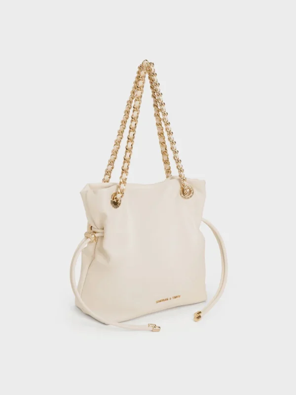 2025-L6-CK2-80151536-09-3 Túi đeo chéo Arya Braided-Strap Double-Handle - Kem